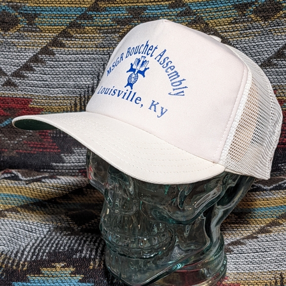 VTG Monsignor Bouchet Louisville White Trucker Snapback. Cleaned and reshaped. - Picture 3 of 4
